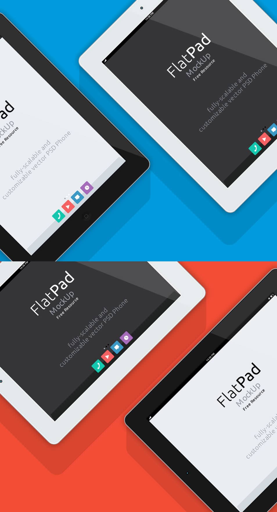 iPad Psd Flat Mockup 