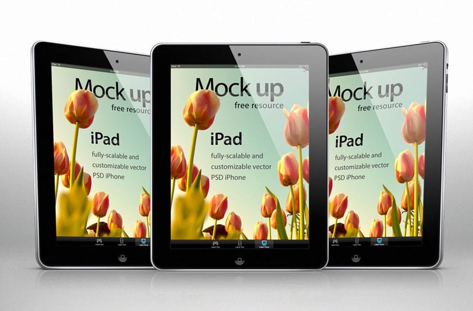 iPad Psd Vector Mockup Template