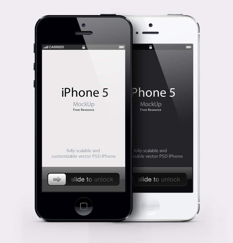 iPhone 5 Psd Vector Mockup