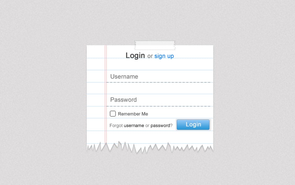 paper login form paper login form