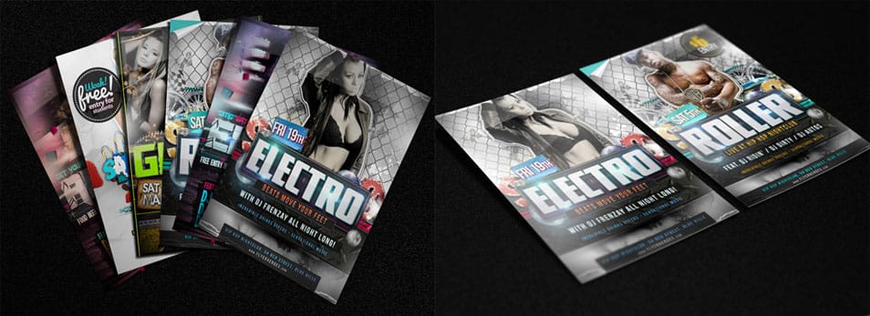 3 free Photorealistic Flyer Mock Ups