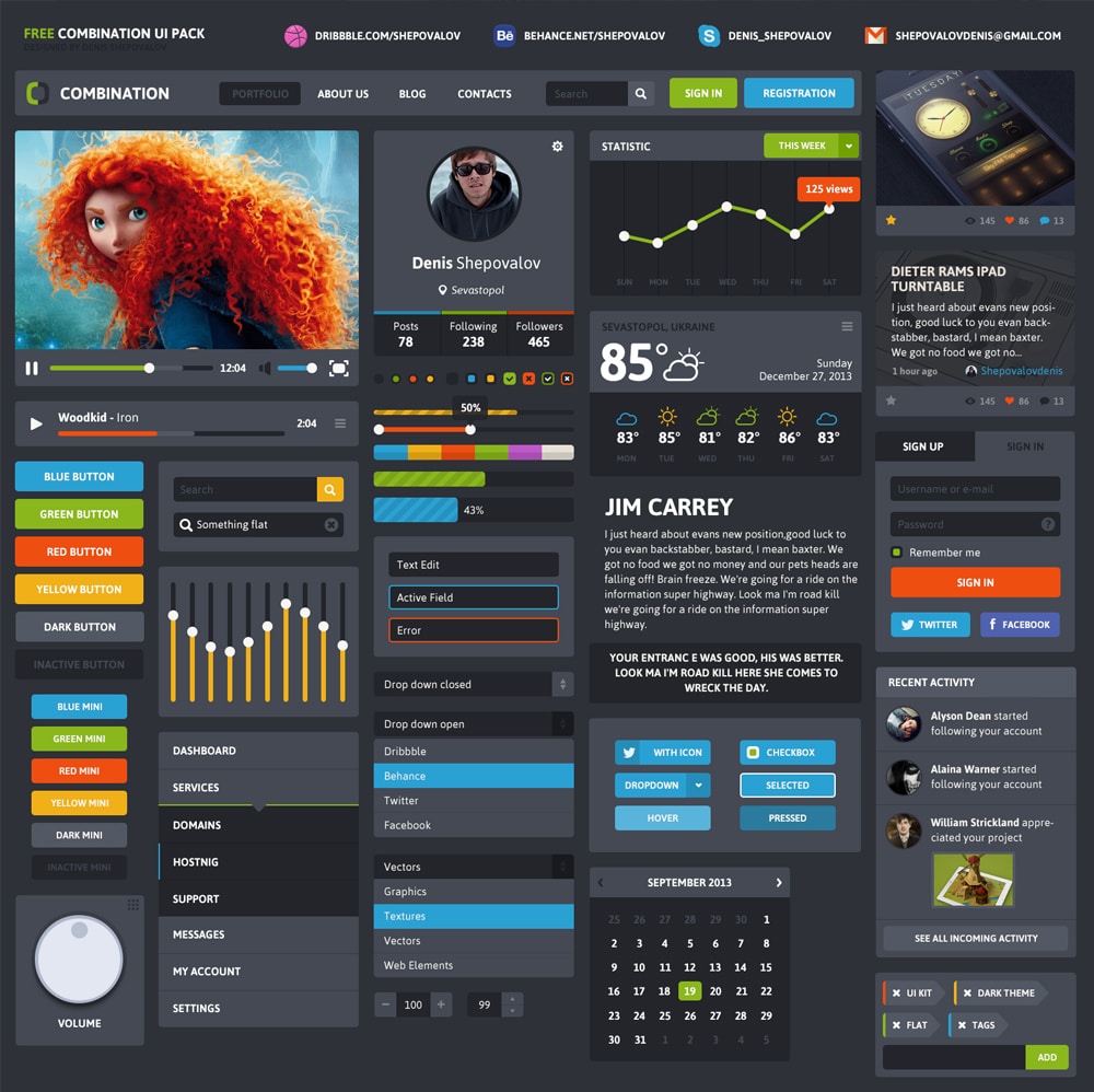 Combination UI PSD