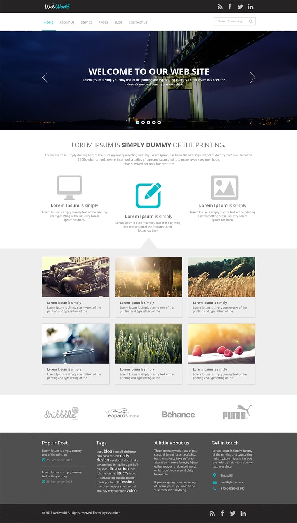 Free Business Web Template PSD Css Author