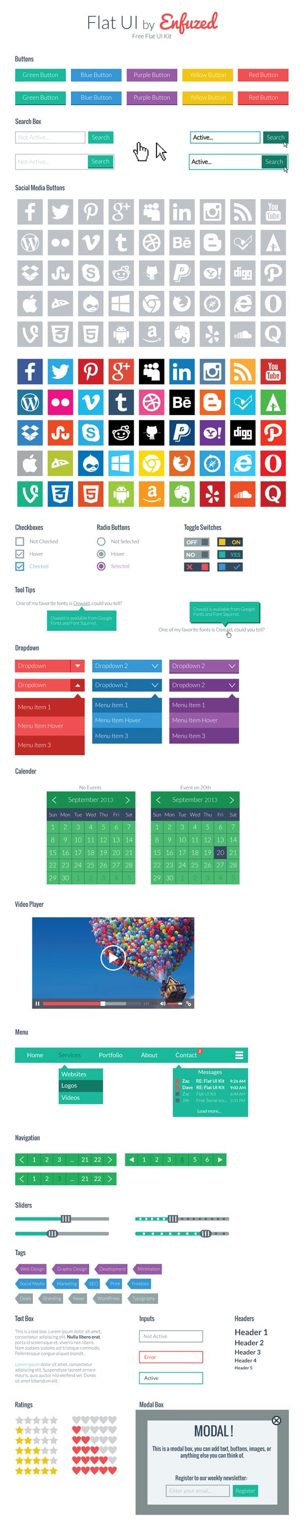 Free Flat UI Kit