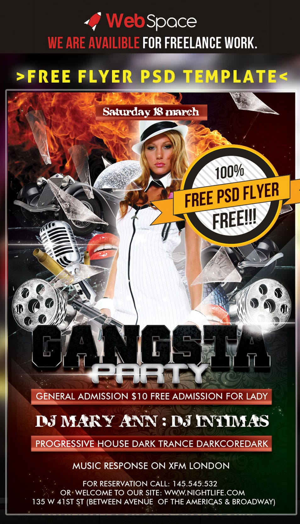 Free PSD Flyer Template Gangsta Party Free PSD Flyer Template Gangsta Party
