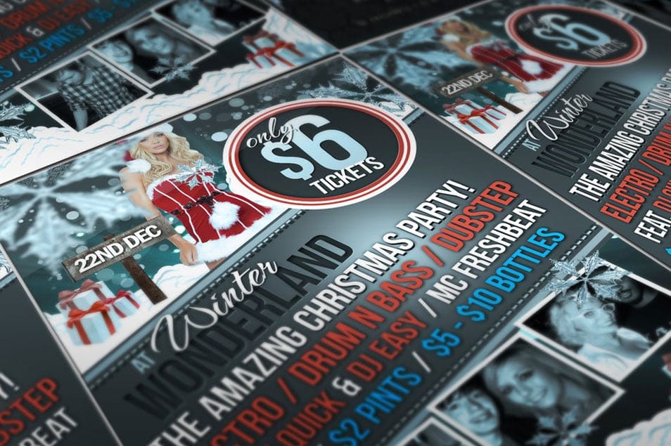 Free Winter Christmas PSD Party Flyer Template Free Winter Christmas PSD Party Flyer Template