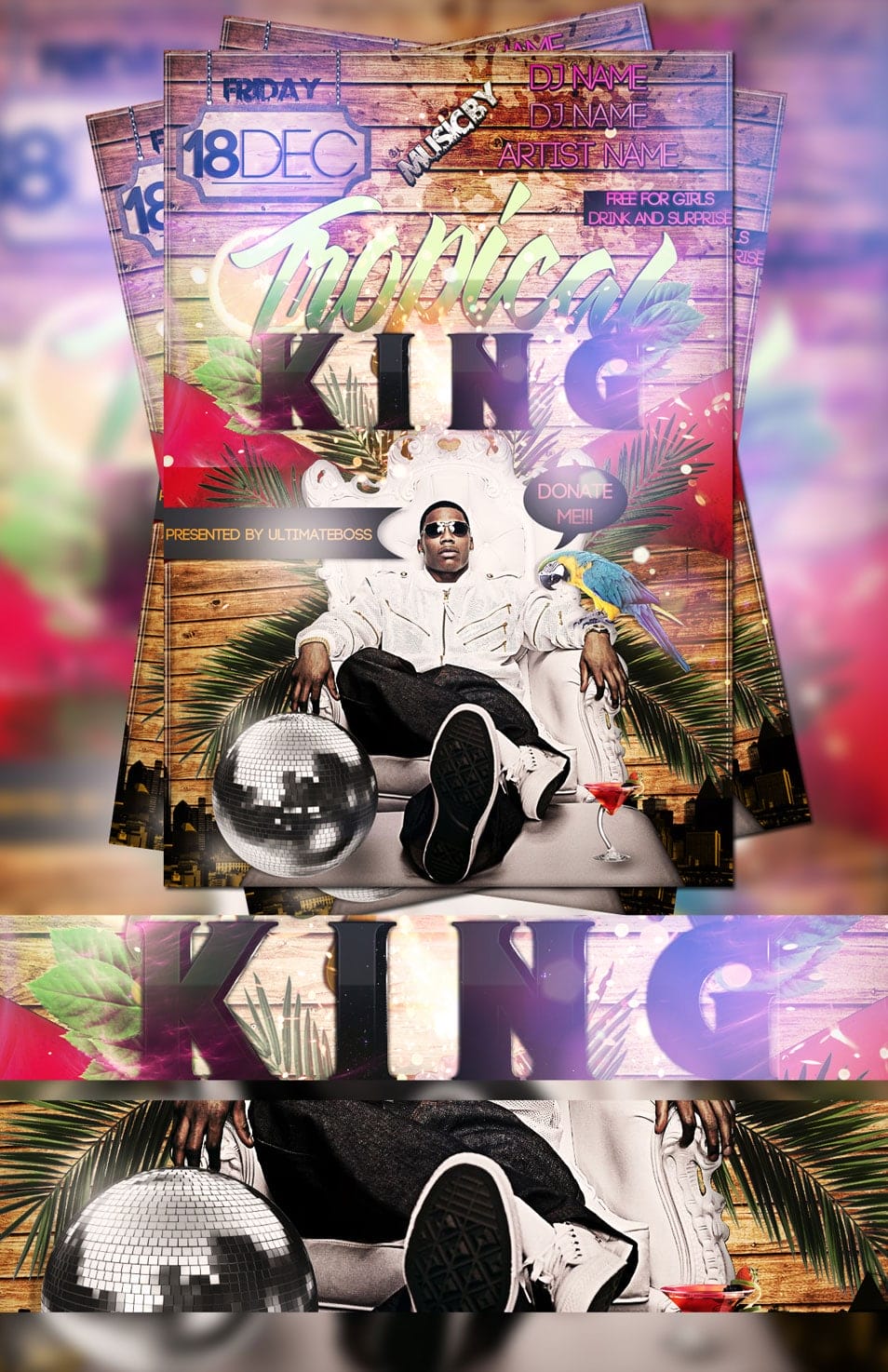 Free PSD Tropical King Flyer Free PSD Tropical King Flyer