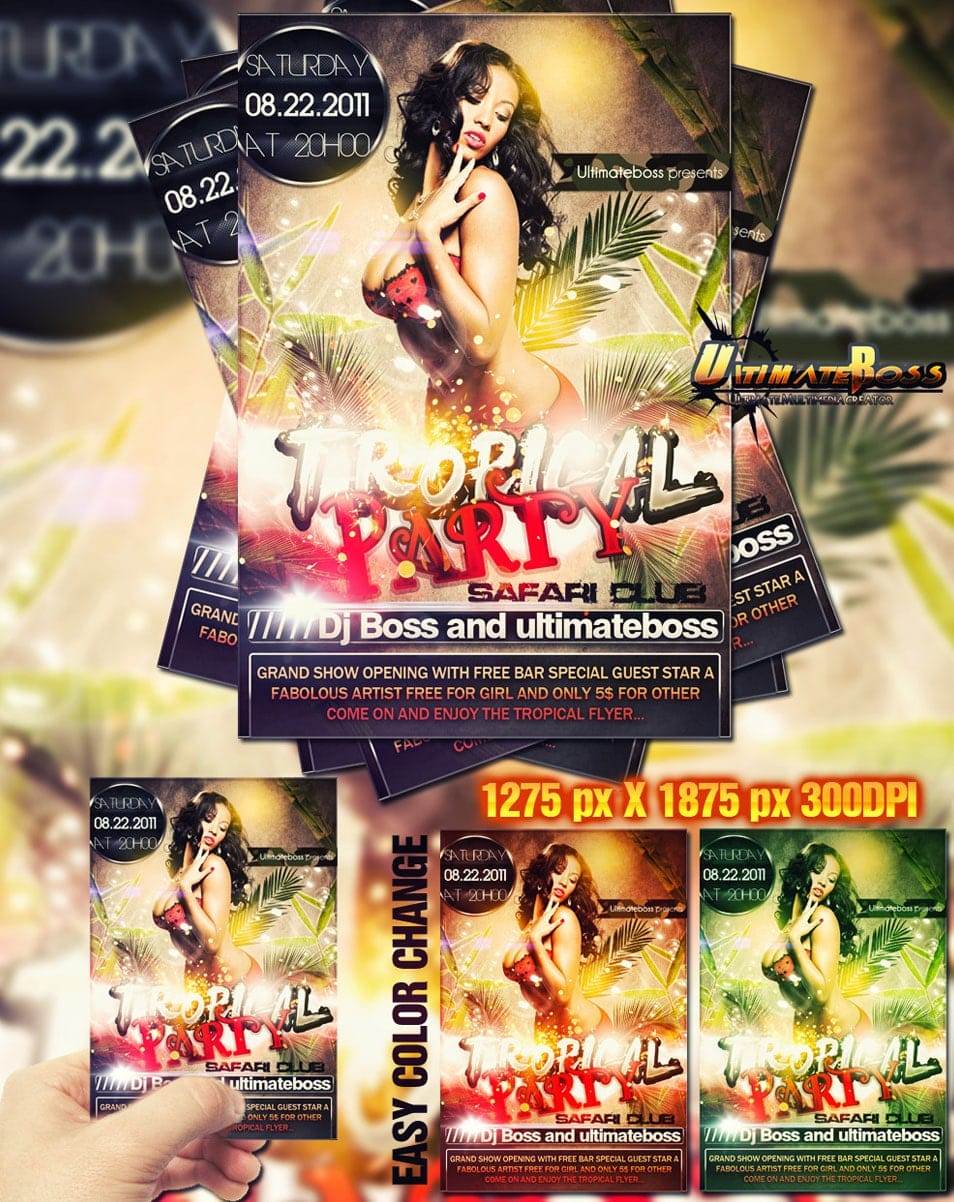 Freemium tropical party flyer Freemium tropical party flyer