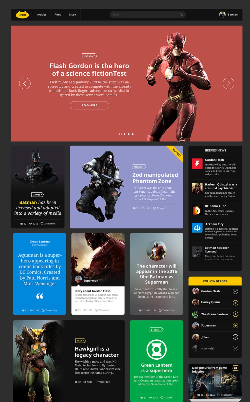 Hero UI Kit PSD