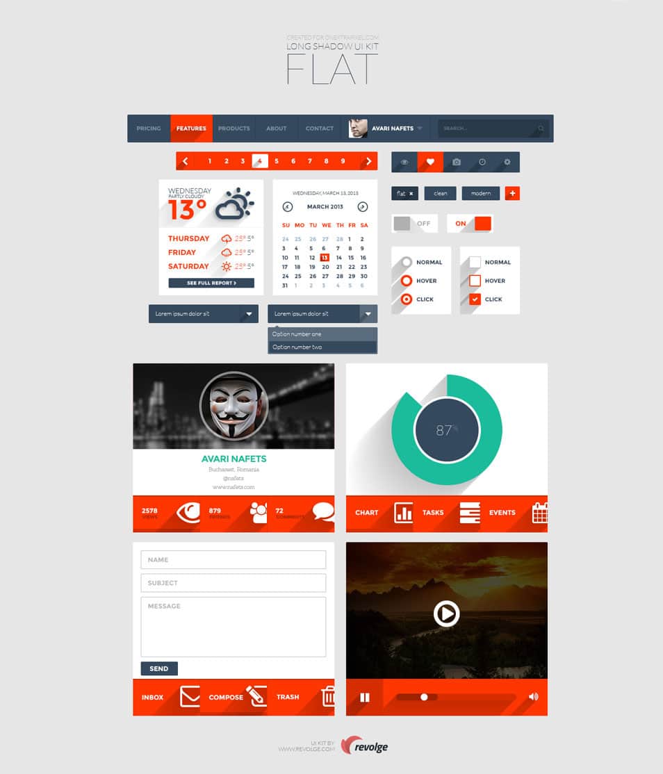 Long Shadow Flat UI Kit Long Shadow Flat UI Kit