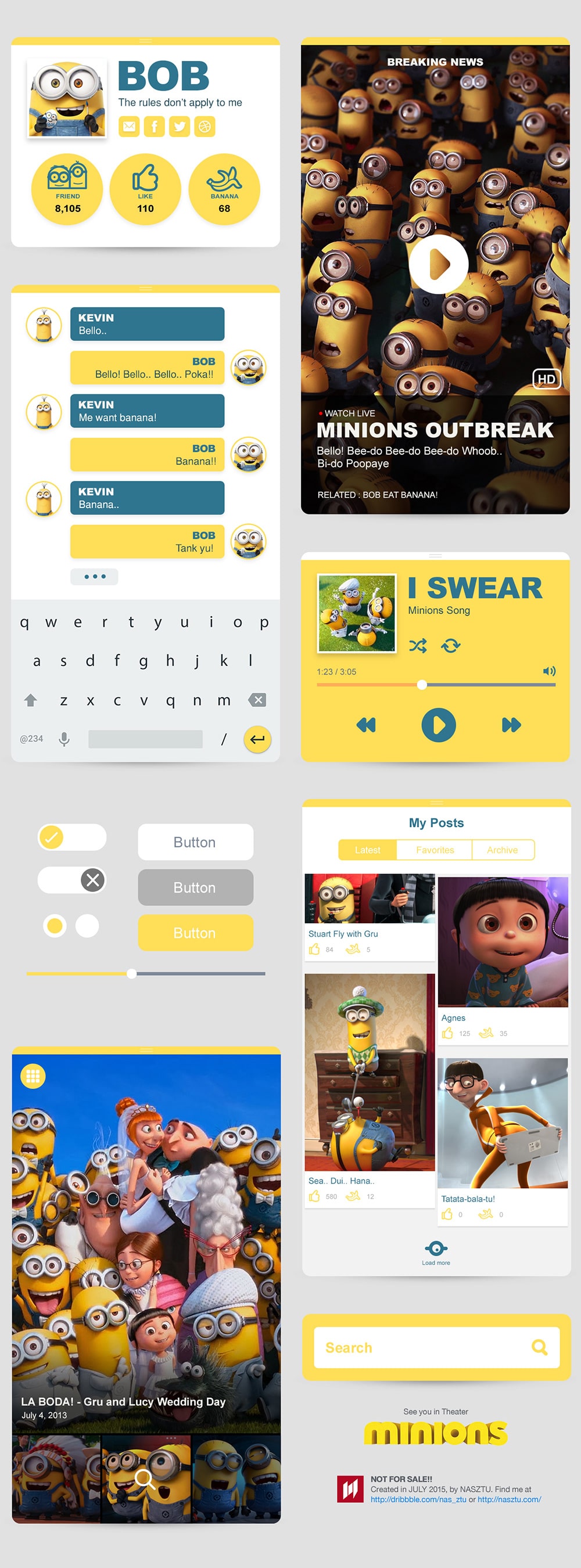 Minions Ui Kit PSD