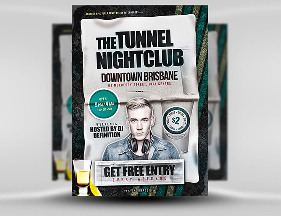 Tunnel Nightclub Flyer Template Tunnel Nightclub Flyer Template