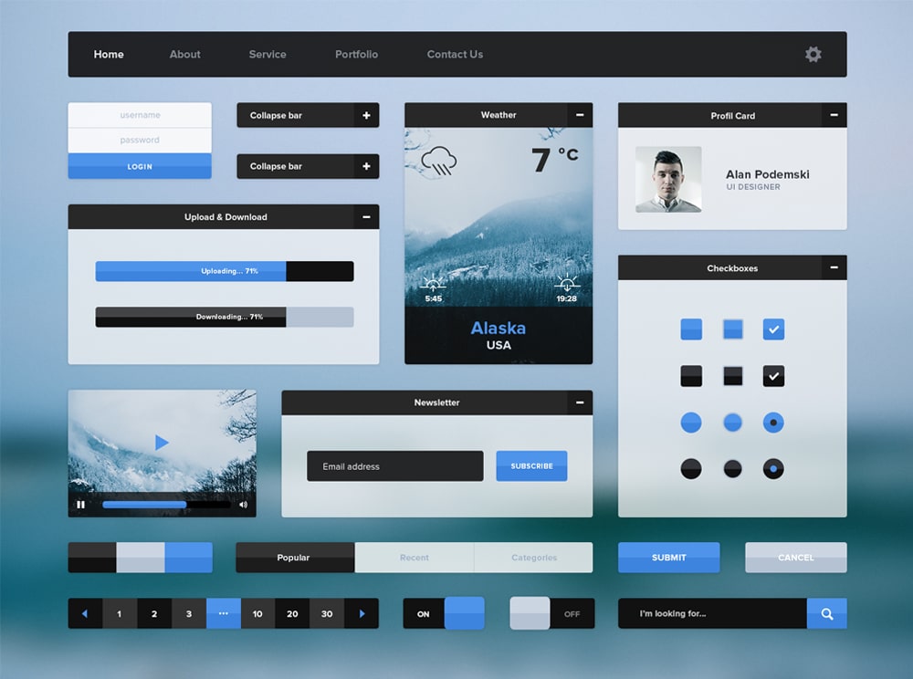 Winter UI Kit PSD