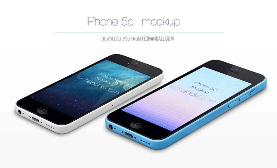 iPhone 5C Perspective Mock up