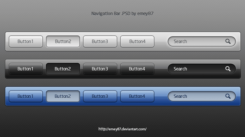 3 Super Clean Navigation Bars PSD 3 Super Clean Navigation Bars PSD