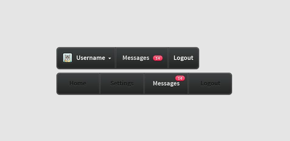 Dark Navigation Bar PSD Dark Navigation Bar PSD