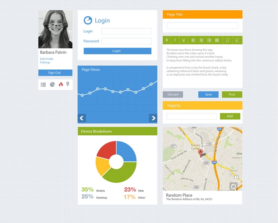 Flat UI Kit Free PSD Flat UI Kit Free PSD
