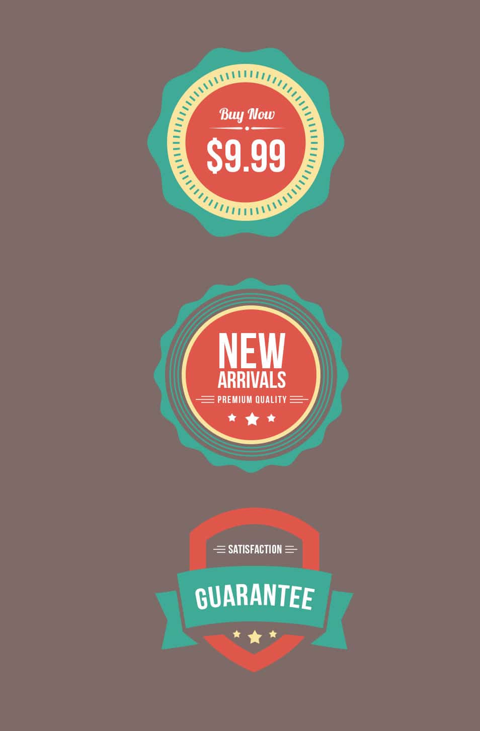 Flat Web Badges (PSD) Flat Web Badges (PSD)