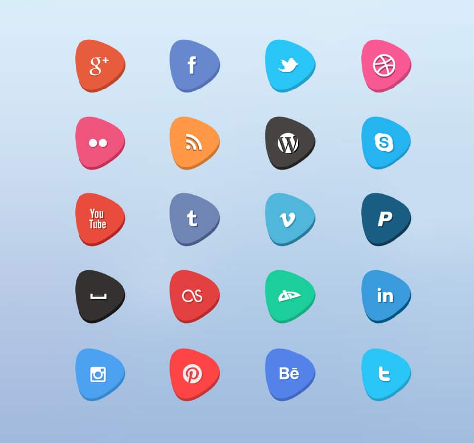 Free Flat Social Icon Set Free Flat Social Icon Set