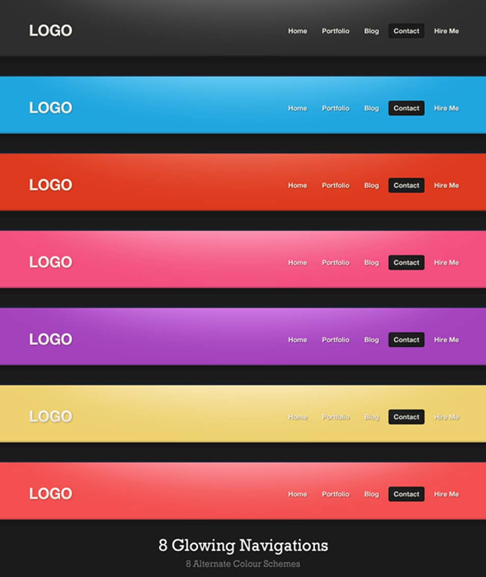 Glowing Navigation Bars Glowing Navigation Bars