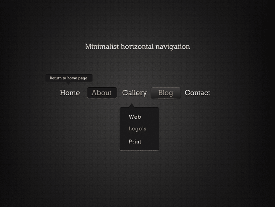 Minimalist Horizontal Navigation Minimalist Horizontal Navigation