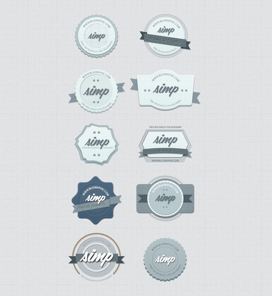 Modern Blue Badges Modern Blue Badges