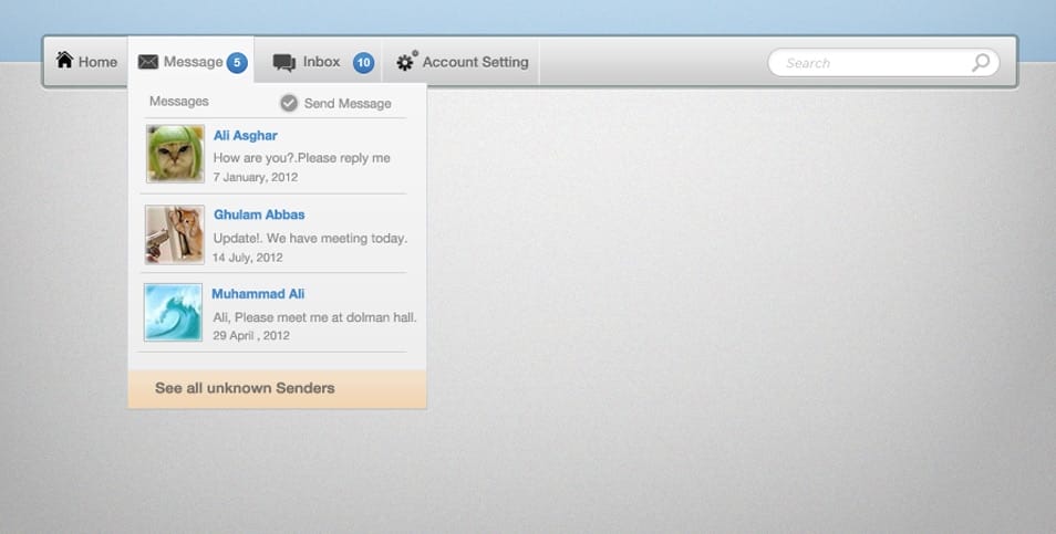 Navigation Drop Down PSD Navigation Drop Down PSD