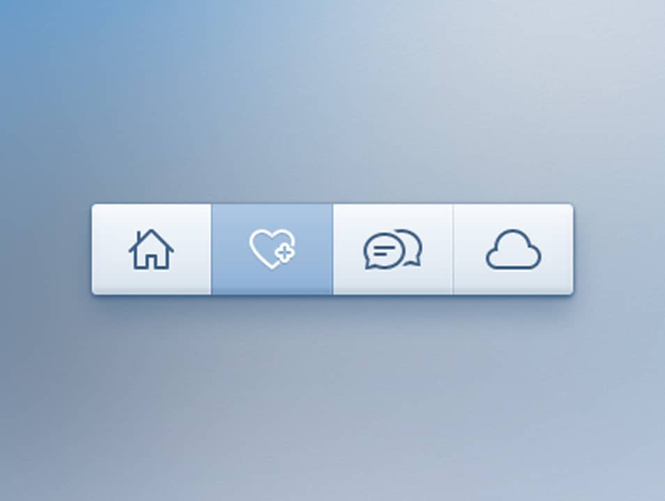 Navigation menu with four buttons Navigation menu with four buttons