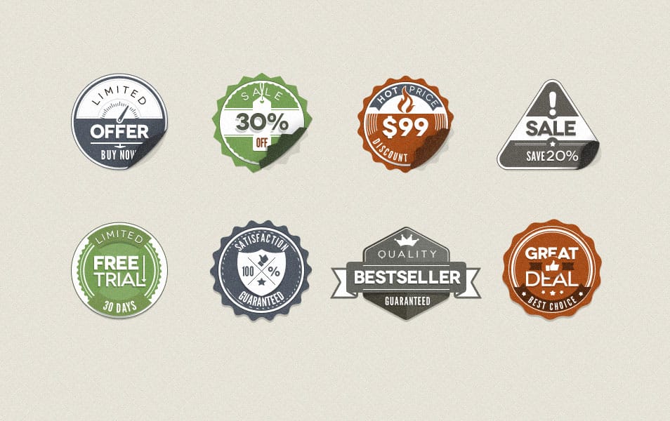 Psd Modern Vintage Stickers Badges Psd Modern Vintage Stickers Badges