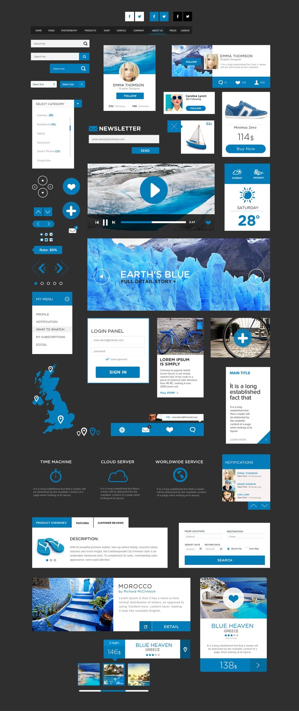 The Flat Design UI Pack The Flat Design UI Pack