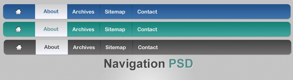 Three navigation menu PSD material Three navigation menu PSD material