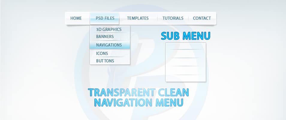 Transparent Navigation Menu PSD Transparent Navigation Menu PSD