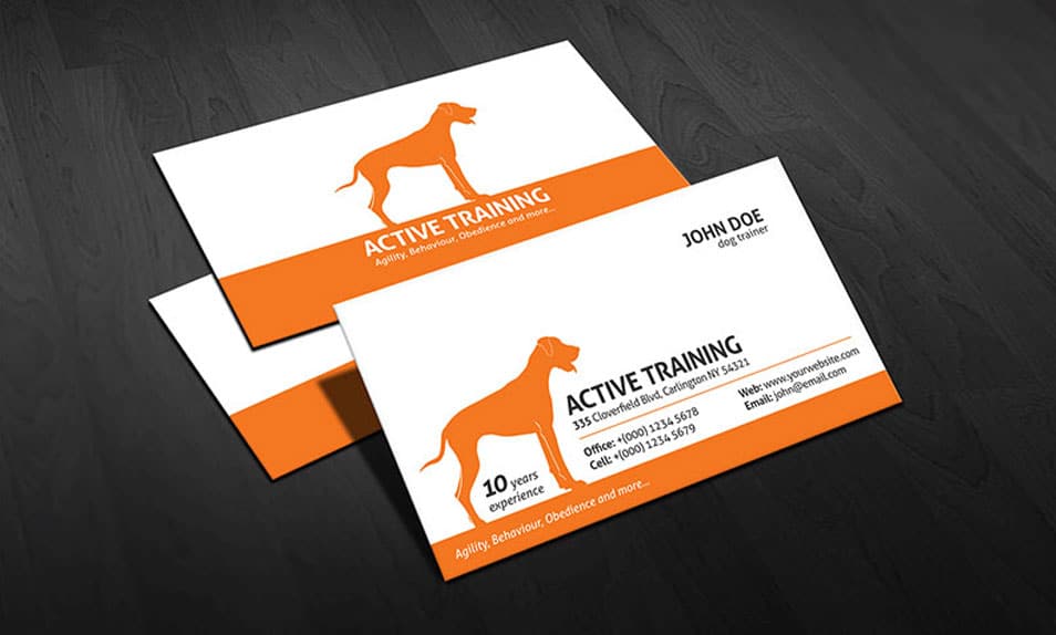 dog trainer business card template