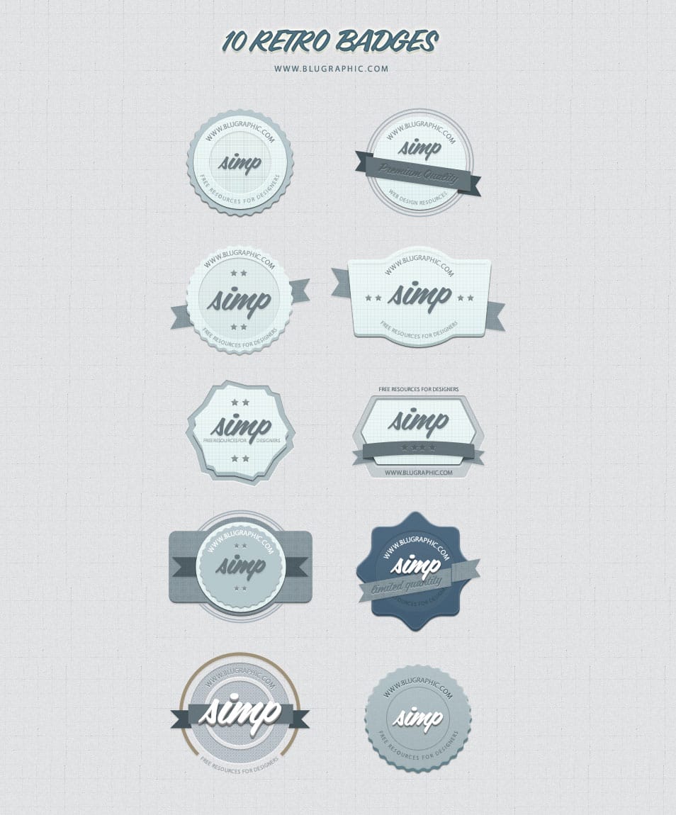 10 Free Vintage Retro Badges (Psd) 10 Free Vintage Retro Badges (Psd)