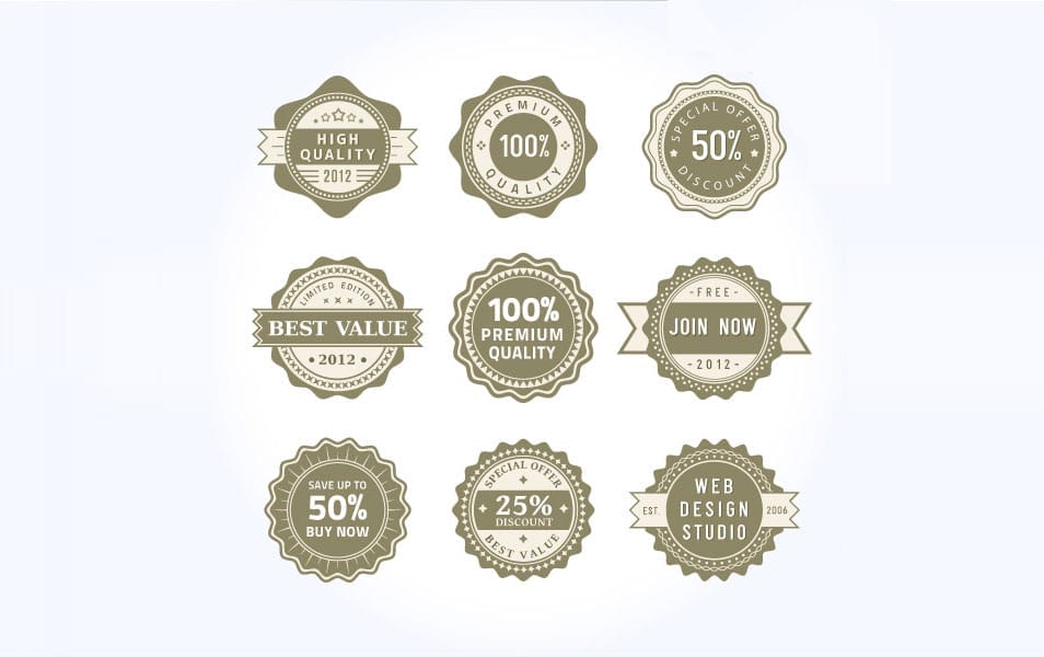 9 Free Vector Badges and Labels 9 Free Vector Badges and Labels