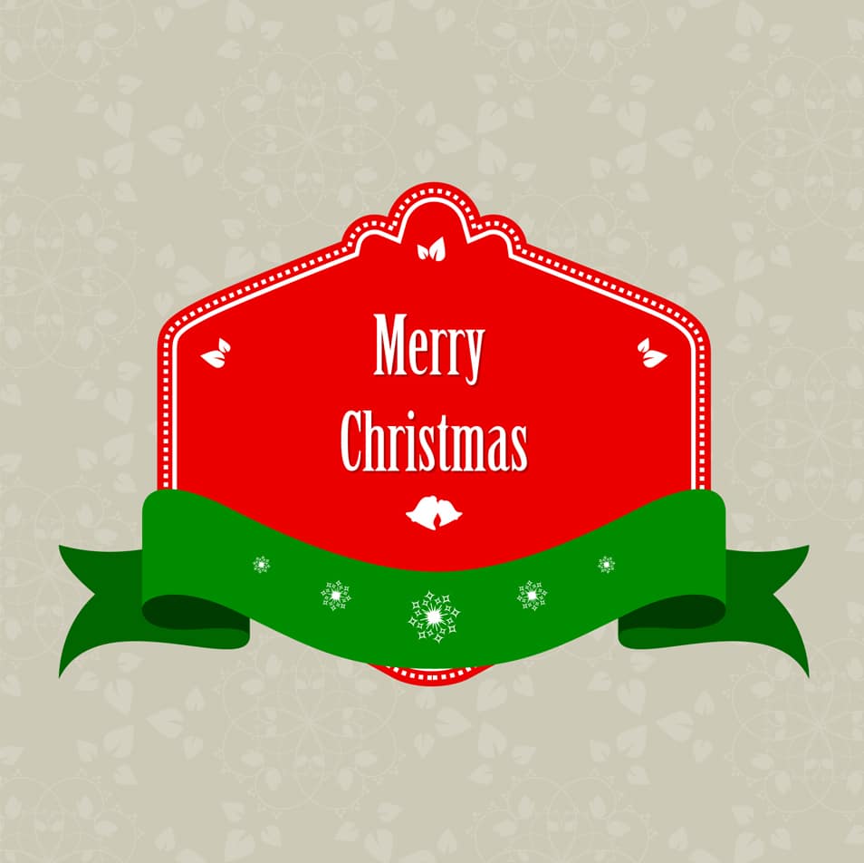 Banner Merry Christmas with green ribbon Banner Merry Christmas with green ribbon