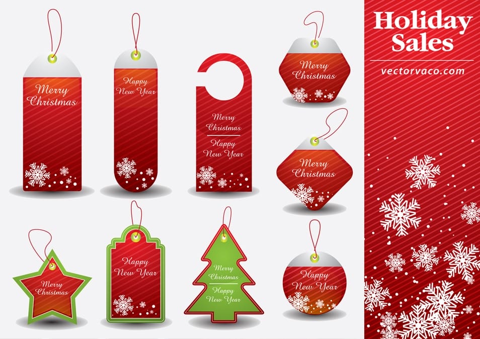 Christmas Tag Vector Christmas Tag Vector
