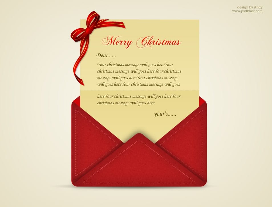 Christmas greetings letter PSD Christmas greetings letter PSD