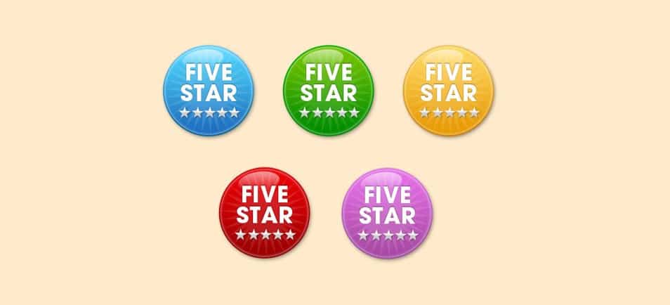 Five Star Badges PSD Five Star Badges PSD