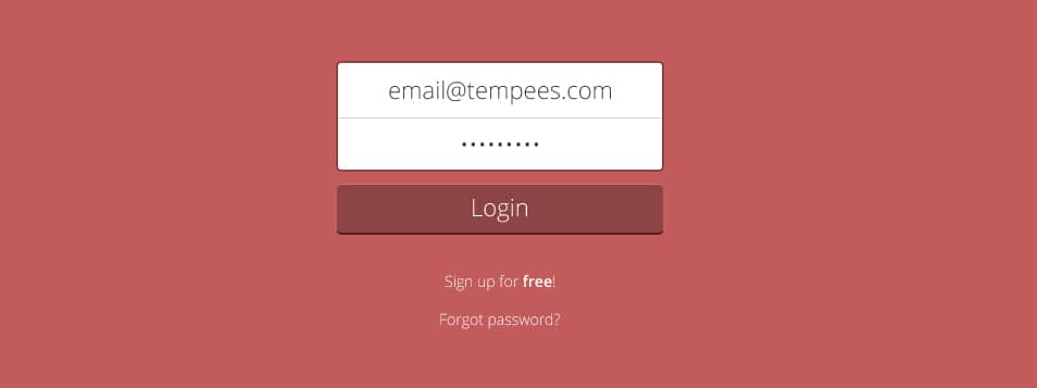 Flat login box Flat login box