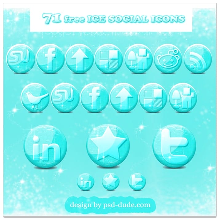 Free Glossy Ice Social Media Icons for the Winter Season Free Glossy Ice Social Media Icons for the Winter Season