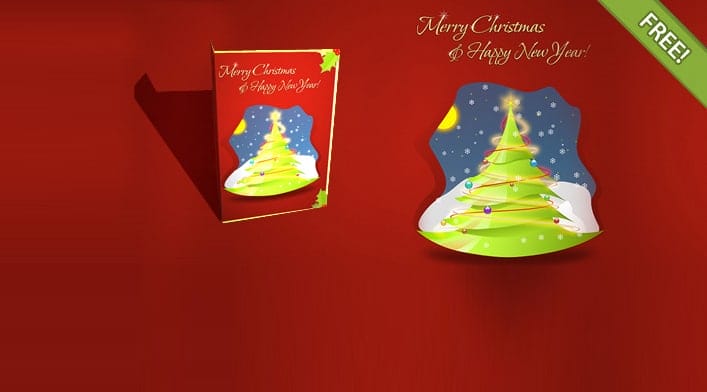 Free Layered Christmas Card Free Layered Christmas Card