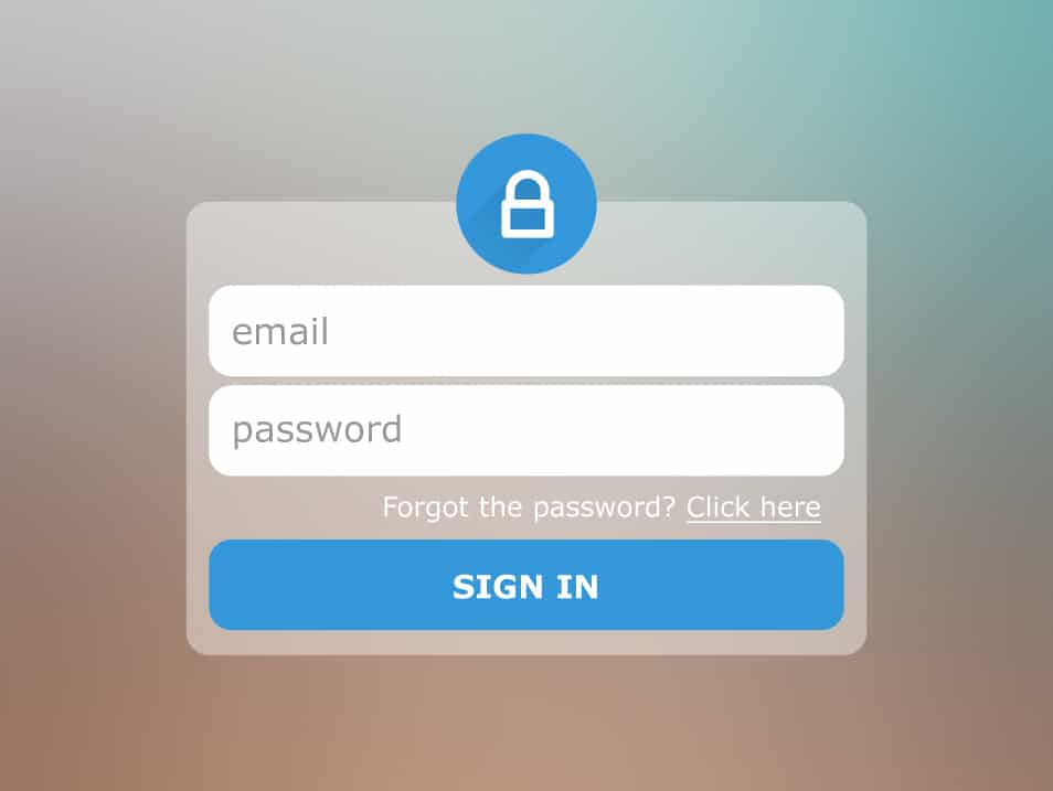 Free Transparent Login PSD Free Transparent Login PSD