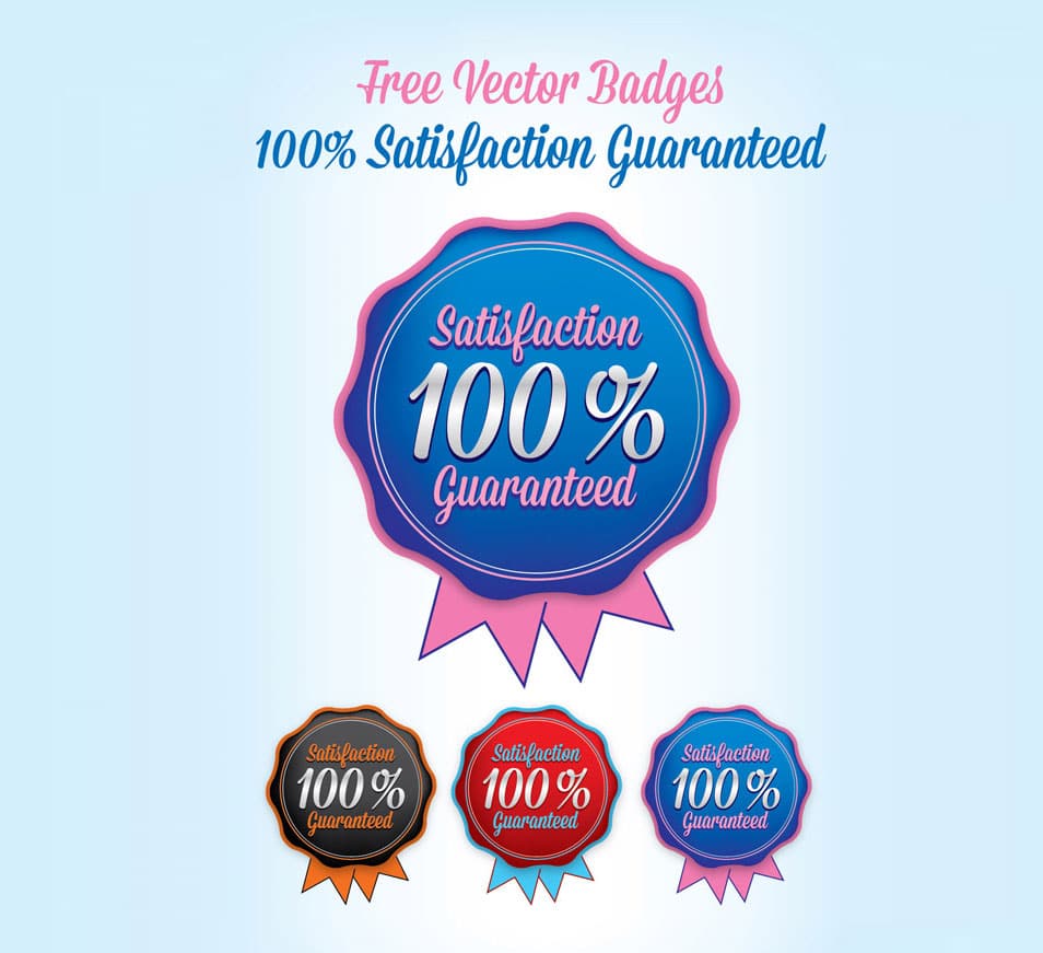 Free Vector Badges (Ai) (100% Satisfaction Guaranteed) Free Vector Badges (Ai) (100% Satisfaction Guaranteed)