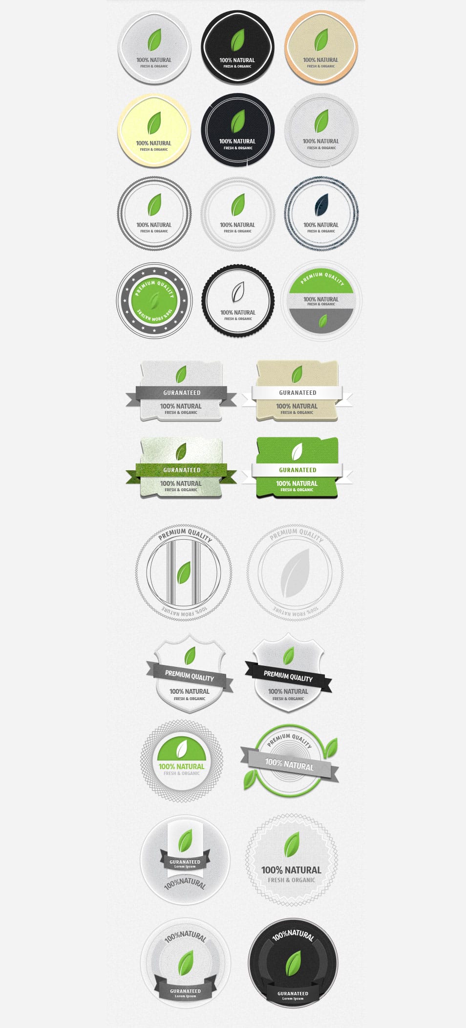 Fresh Organic Badges (PSD) Fresh Organic Badges (PSD)