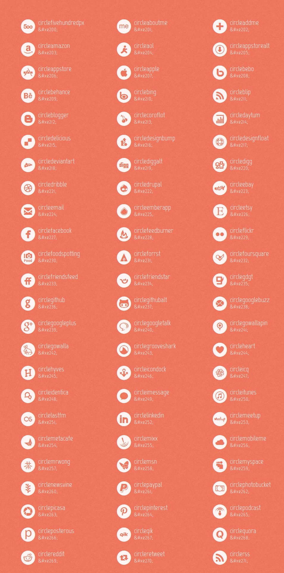 Mono Social Icons Font (Web Icons) Mono Social Icons Font (Web Icons)