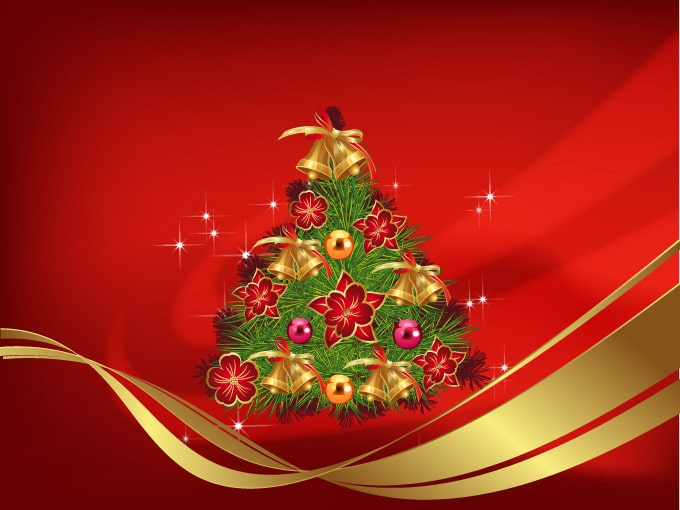 Red Christmas Tree Background Red Christmas Tree Background
