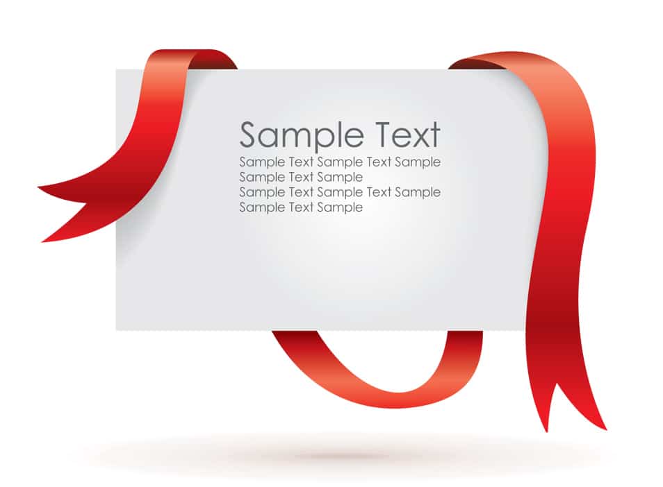 Red ribbon on blank sale tag Red ribbon on blank sale tag