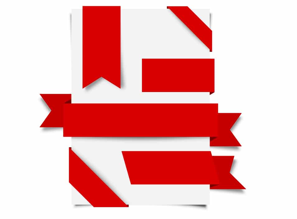 Red ribbons set PSD Red ribbons set PSD