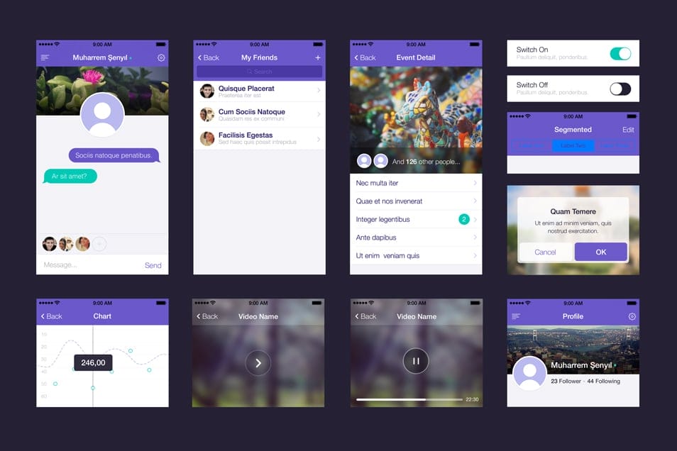 UI set for app design PSD UI set for app design PSD